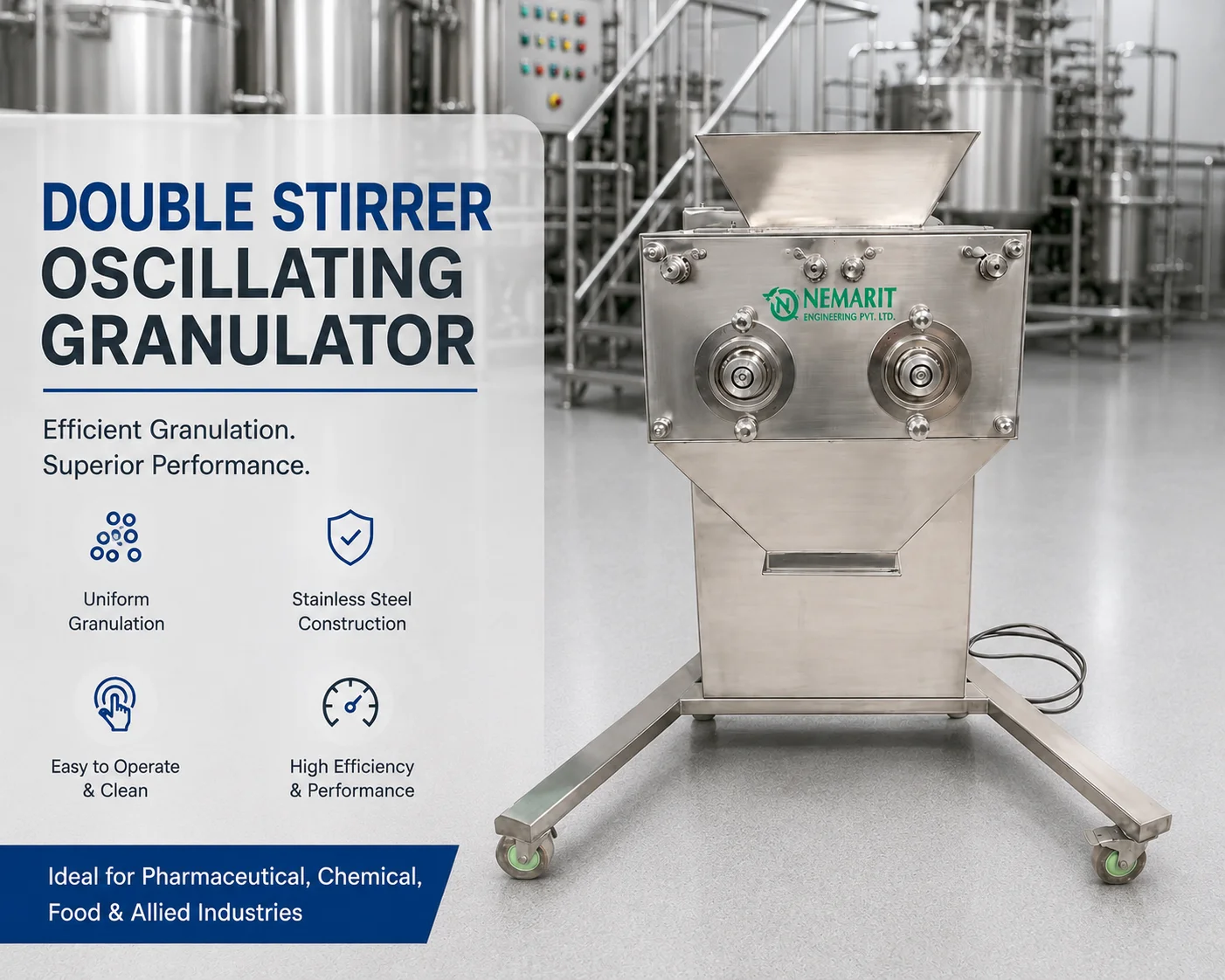 Double Stirrer Oscillating Granulator